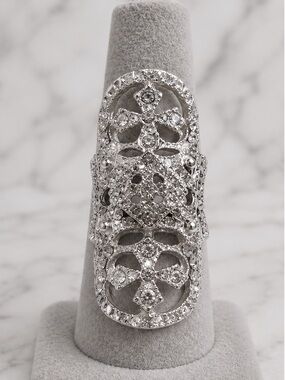 Adjustable | 18K White Gold Filled | CZ Knuckle Ring|NWOT